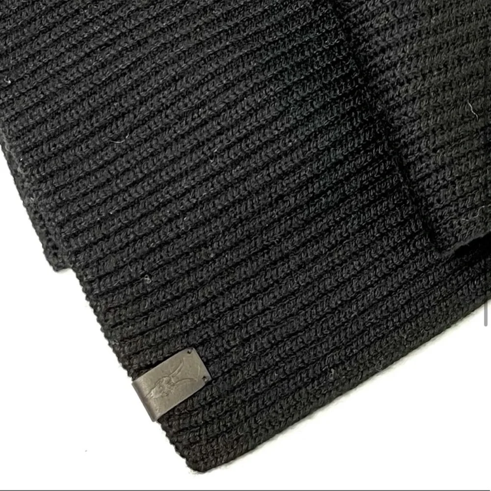 ALL SAINTS 100% Merino Wool NEW Rib Knit Scarf Black